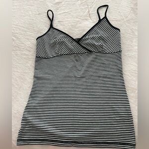 NWOT Vintage Jacob Black & White Striped Tank Top